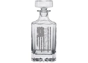 we the people constitution american flag usa patriotic whiskey decanter airtight glass stopper custom gift for men dad veteran father's day