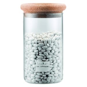 bodum yohki coffee storage jar with cork lid, 1 l/34 oz, cork