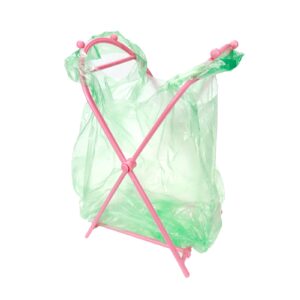 xiaoyztan foldable garbage bag holder abs plastic trash bag support frame for home kitchen garden outdoor (pink)