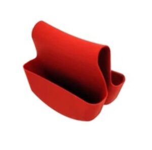 handy housewares sink caddy saddle flexible sponge holder - fits any standard double kitchen sink - red