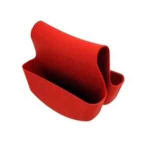 Handy Housewares Sink Caddy Saddle Flexible Sponge Holder - Fits Any Standard Double Kitchen Sink - Red