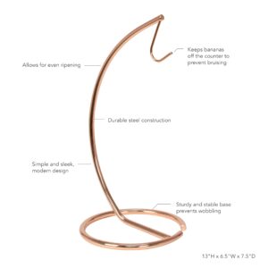 Spectrum Euro Banana Holder (Copper) - Steel Fruit Hanger for Kitchen & Home Countertop Storage Organization