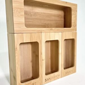 Ziplock Bag Storage Organizer (Natural Wood)