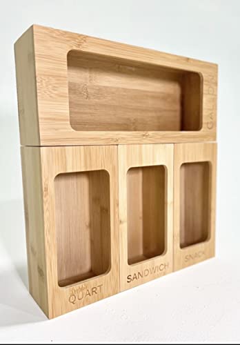 Ziplock Bag Storage Organizer (Natural Wood)