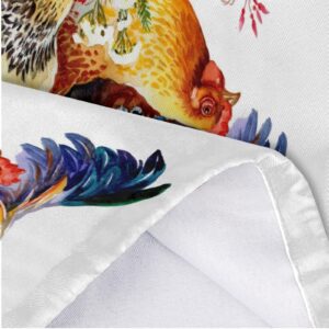 Rooster Plastic Bag Holder, Chicken Rooster Pattern Wall Mount Plastic Bag Organizer with Drawstring Grocery Shopping Bags Storage Dispenser for Home Kitchen Farmhouse Decor, 22X9 Inch