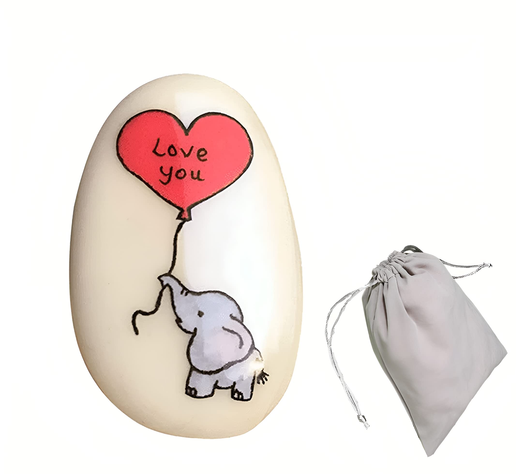 Cute Lucky Charm Love You Elephant Stone Love You Elephant Stone Resin Simulation Stone Small And Light Pocket Lucky Interesting Decoration Suitable for Mother and Father Birthday Gifts (B-1PCS)