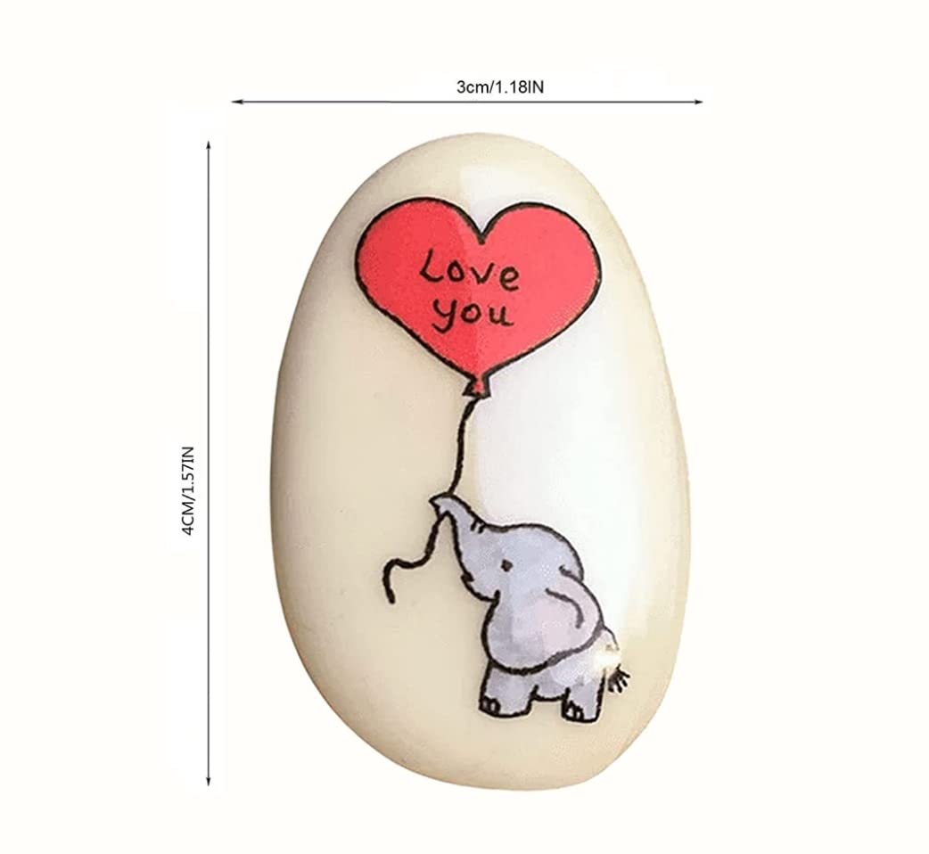 Cute Lucky Charm Love You Elephant Stone Love You Elephant Stone Resin Simulation Stone Small And Light Pocket Lucky Interesting Decoration Suitable for Mother and Father Birthday Gifts (B-1PCS)