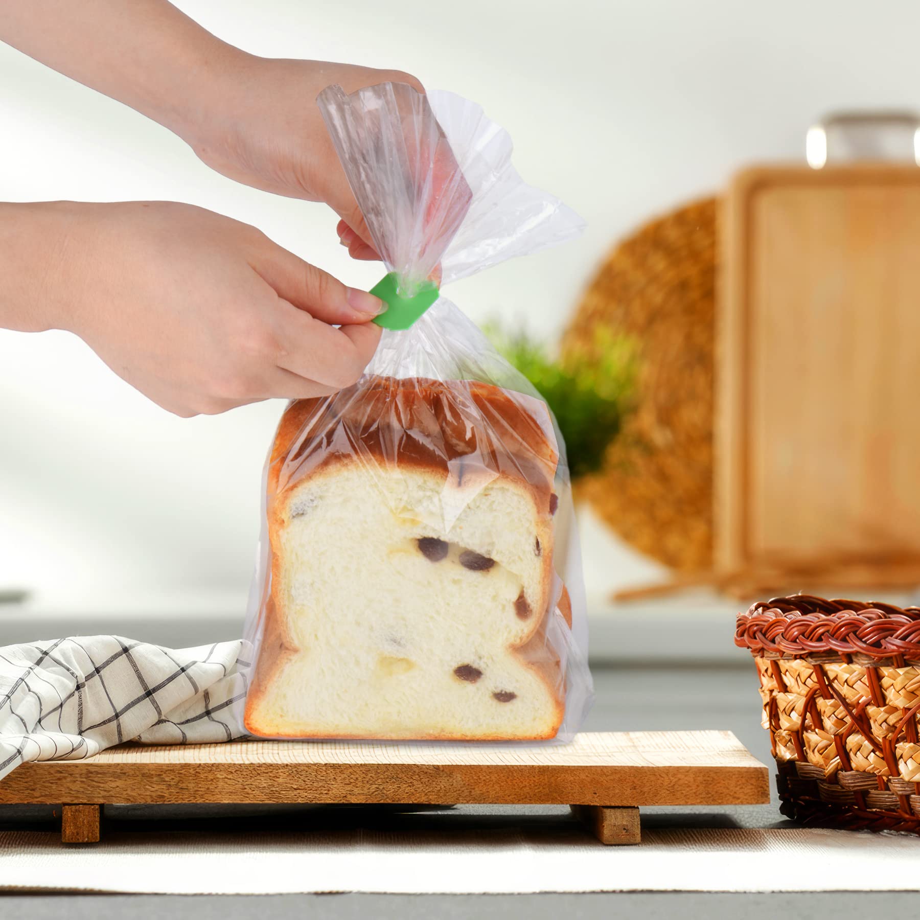 Reusable Plastic Bread Bag Clips, Keep Your Food Fresh After Opening, also usable as Food Storage Bag Clips - 7/8 x 1 inches (100 Pieces)