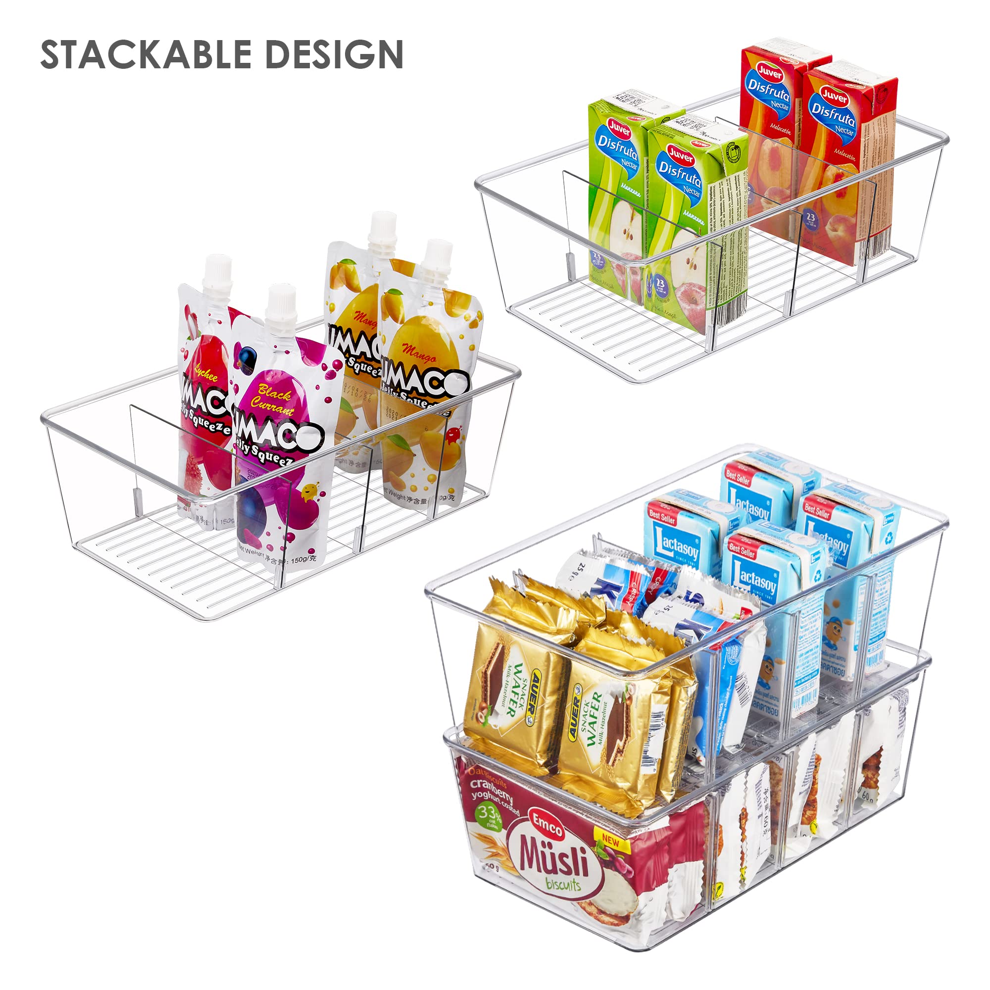 4 pack pantry organization and storage and 8 pack refrigerator organizer