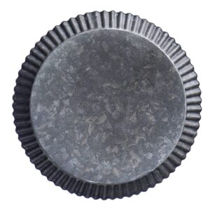 cabilock galvanized round metal serving tray plate jumbo serving tray butler tray display rustic vintage decoration table centerpiece for home office party wedding serving 14. 3cm