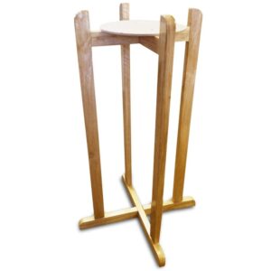 aquanation floor wood stand natural varnish, 27" for water crock, water bottles, 3 & 5 gallon water jug, and plants stylish and versatile