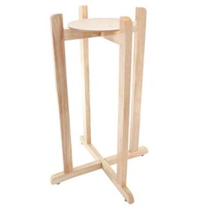 AquaNation Floor Wood Stand Natural Varnish, 27" for Water Crock, Water Bottles, 3 & 5 Gallon Water Jug, and Plants Stylish and Versatile