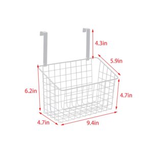 JIEQIJIAJU Over Cabinet Door Organizer for Cutting Boards, Steel Wire Kitchen Cabinet Organizer Holder Wall Door Hanging Storage Basket for Kitchen, Bathroom, Pantry, Under Sink Organization, (White)