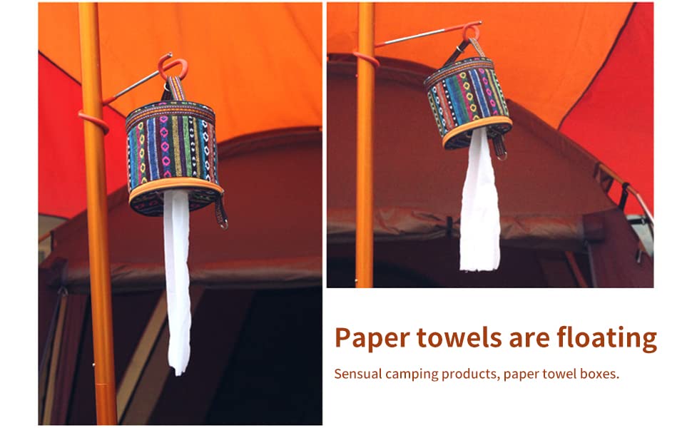 Tissue Holder Toilet Paper Storage Holder Outdoor Hiking Roll Paper Hanging Cover Wipes Box Case Holder Storage Bag with Hook for Camping Tent Home Office Toilet Paper Holder Camping