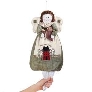 collections etc country angel plastic grocery bag holder