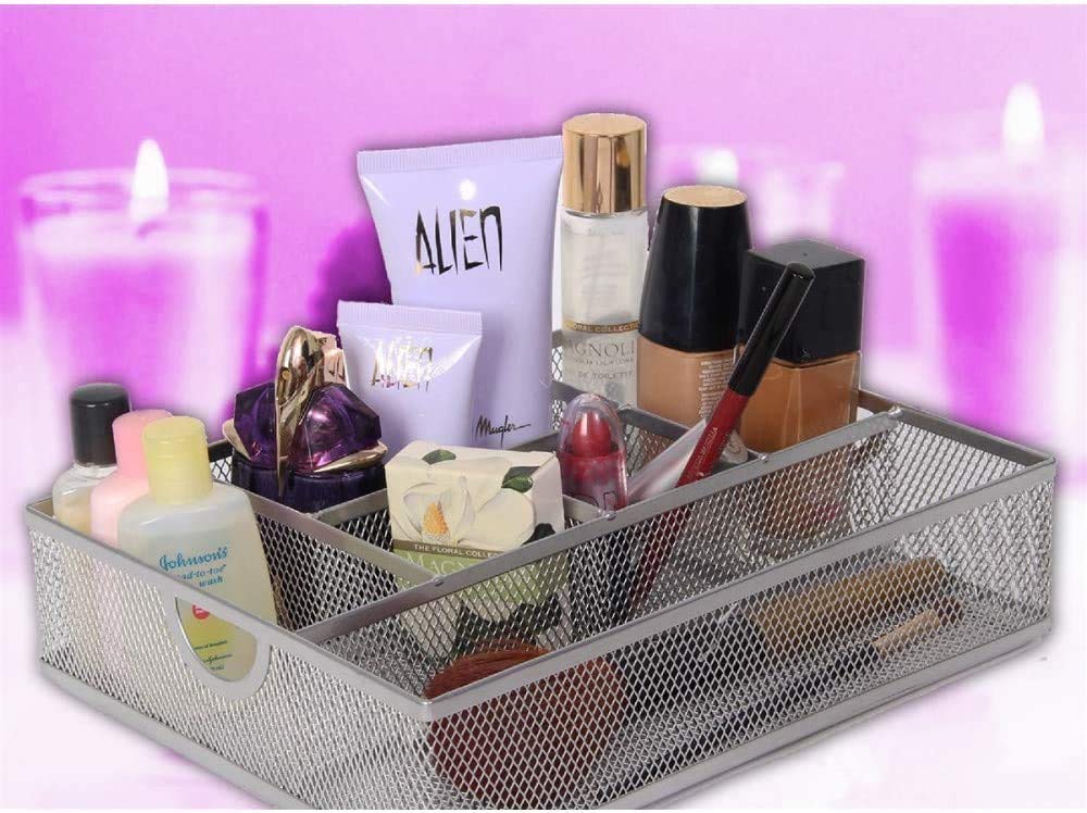 YBM HOME Cosmetic Storage Makeup Organizer Holds Your Cosmetics, Makeup Brushes, Pencils and Accessories, Designed for Vanity Bathroom or Counter Dresser, Stainless Steel Mesh Design 2262