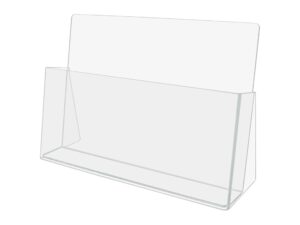 marketing holders 2 pack brochure holder 11" horizontal counter display printed material bin magazines see through transparent caddy for businesses and doctors offices