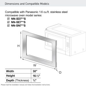 Panasonic NN-TK73LSS 30-inch Trim Kit for 1.6 cu ft Microwave Ovens, Stainless Steel