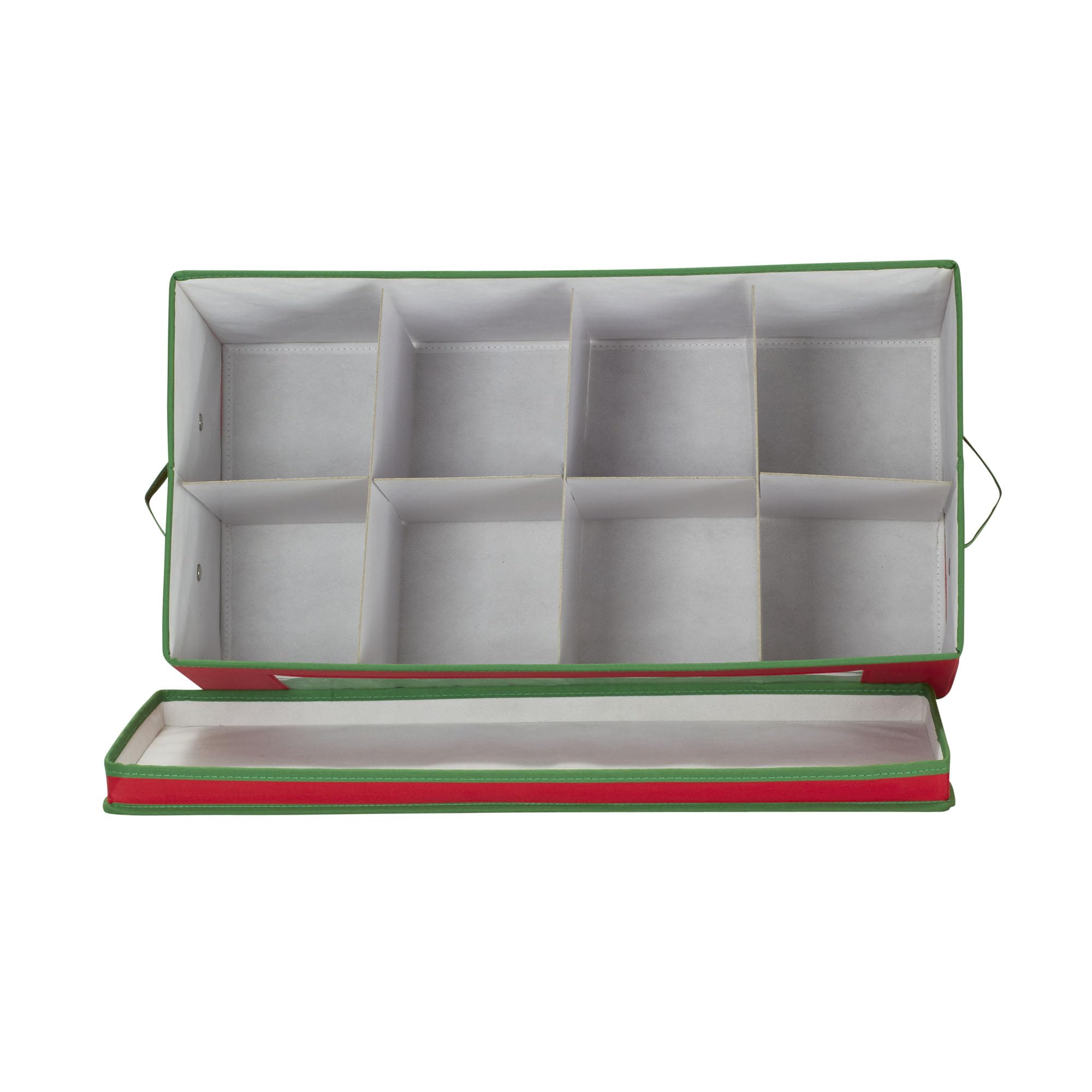 Household Essentials 554RED Holiday Vision Storage Box Chest, 8-Piece Figurine, Red & Green