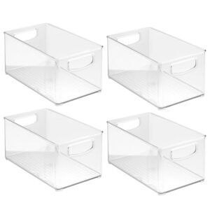 lifetime appliance parts upgraded 4 x clear organizer storage bin with handle compatible with kitchen i best compatible with refrigerators, cabinets & food pantry - 10" x 5" x 6"