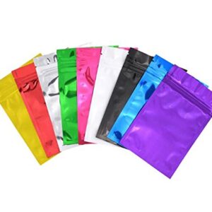 100 Pieces 3x4" Colorful Self Sealing Double-Sided Color Mylar Foil Flat Heat Sealable Bag Food Grade Storage Packing Pouches