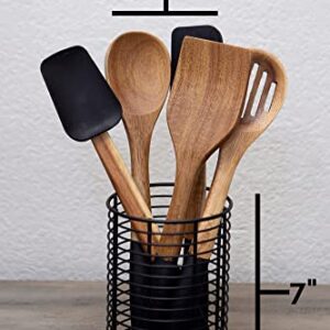 Emerson Ergonomics Wood and Metal Kitchen Utensil Holder Desk Organizer Multi-Purpose Counter Organizer