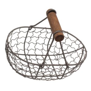 countertop egg holder wire storage basket iron food storage organizer wire grid bin egg holder pet book container for kitchen pantry closet bathroom craft room wire mesh basket