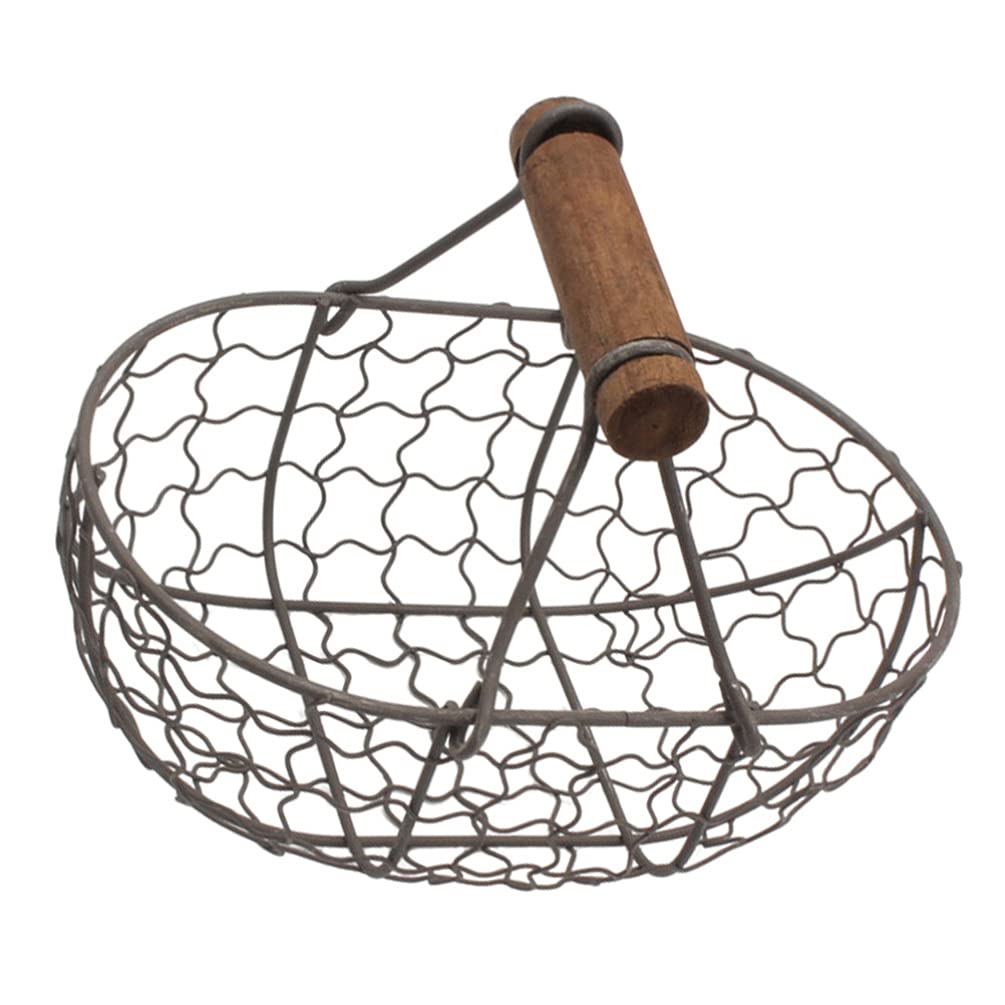 Countertop Egg Holder Wire Storage Basket Iron Food Storage Organizer Wire Grid Bin Egg Holder Pet Book Container for Kitchen Pantry Closet Bathroom Craft Room Wire Mesh Basket