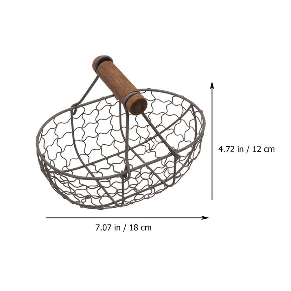 Countertop Egg Holder Wire Storage Basket Iron Food Storage Organizer Wire Grid Bin Egg Holder Pet Book Container for Kitchen Pantry Closet Bathroom Craft Room Wire Mesh Basket