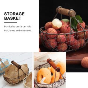 Countertop Egg Holder Wire Storage Basket Iron Food Storage Organizer Wire Grid Bin Egg Holder Pet Book Container for Kitchen Pantry Closet Bathroom Craft Room Wire Mesh Basket