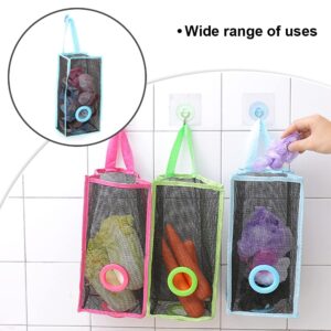 RUIBAOCHEN Plastic Bag Holder，Hanging Folding Mesh Garbage Bag ， Transparent Grocery Bag Dispenser for Kitchen Travelling Supplies Size S