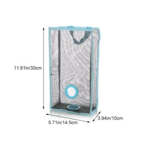 RUIBAOCHEN Plastic Bag Holder，Hanging Folding Mesh Garbage Bag ， Transparent Grocery Bag Dispenser for Kitchen Travelling Supplies Size S