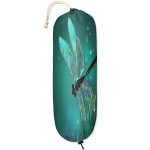 animal dragonfly plastic bag holder, glass polka dot grocery bag storage holder hanging garbage shopping bag trash bags organizer for kitchen home