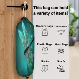 Animal Dragonfly Plastic Bag Holder, Glass Polka Dot Grocery Bag Storage Holder Hanging Garbage Shopping Bag Trash Bags Organizer for Kitchen Home