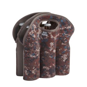 built six-pack soft-grip insulated neoprene beer bottle carrier tote tweed camo 5158526