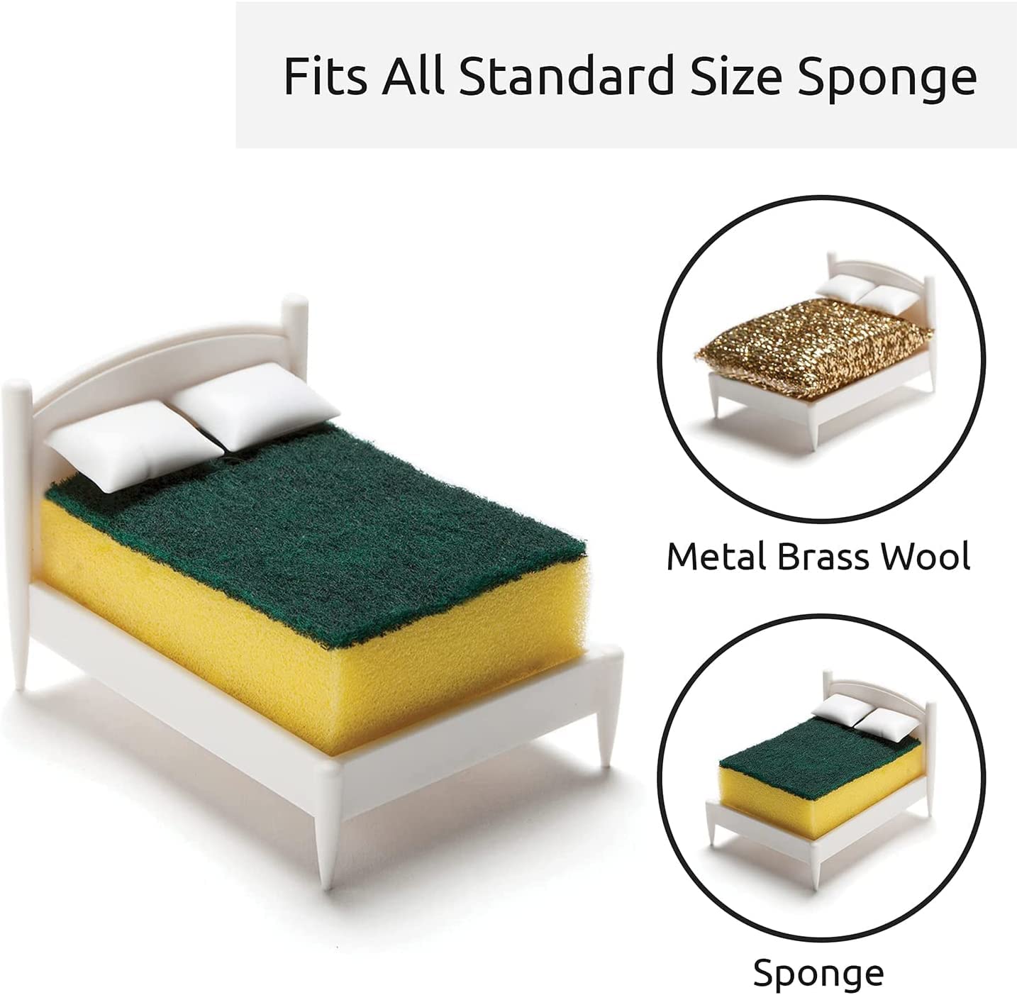 KINTAN Kitchen Sponge Holder, Storage Box for Scrubbing Cloth Creative Sponge Storage Bed, Kitchen Bathroom Drain Stand