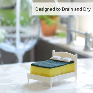 KINTAN Kitchen Sponge Holder, Storage Box for Scrubbing Cloth Creative Sponge Storage Bed, Kitchen Bathroom Drain Stand