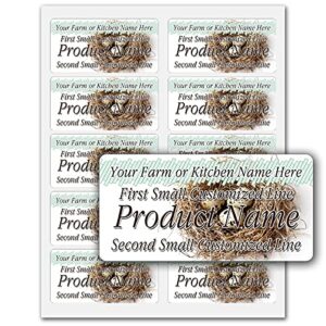 Quail Eggs Rectangle Personalized Farm Home Kitchen Name Store Product Present Mason Jar Labels (A-Label, 100 Labels on 10 Sheets)