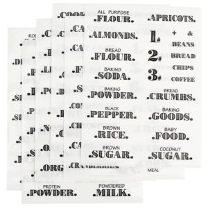 craspire kitchen pantry labels 12 sheets preprinted clear kitchen food labels water resistant organize labels for containers jars canisters storage bins