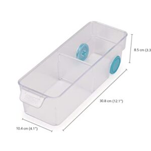 Joseph Joseph FridgeStore Compact Fridge Storage Bin, Small, Clear/Blue