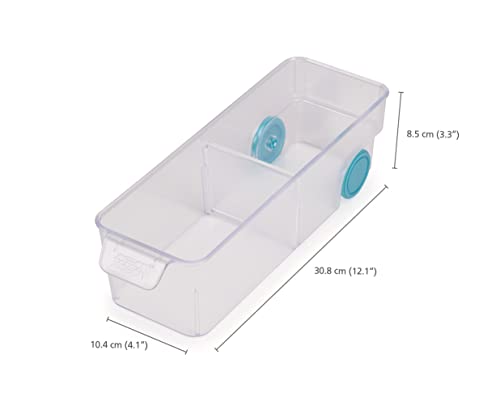 Joseph Joseph FridgeStore Compact Fridge Storage Bin, Small, Clear/Blue