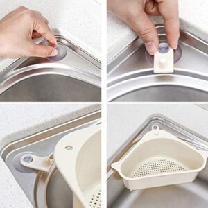 rft Sponge Holder, Sink Caddy Triangular Drain Shelf Storage Rack Sponge Holder for Kitchen Sink Sucker for Kitchen Bathroom Support Corner Hanging Shelf Soap Box.