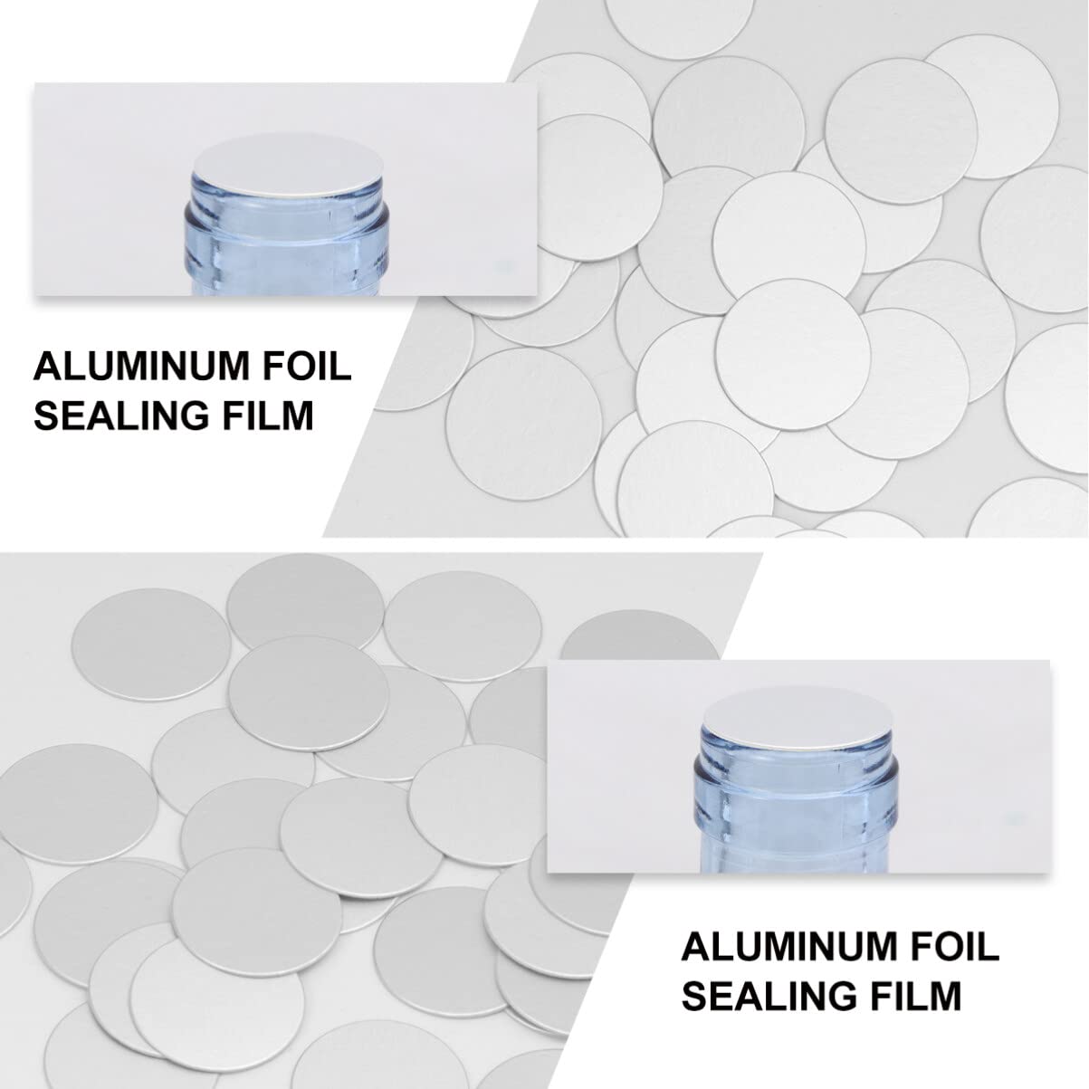 POPETPOP Seal Stickers Bottle Lid Aluminum Foil Cap Liner- 1000Pcs Aluminum Foil Sealing Gasket Seal Cap Liners Aluminum Foil Gasket Sealing Film for Glass Bottle