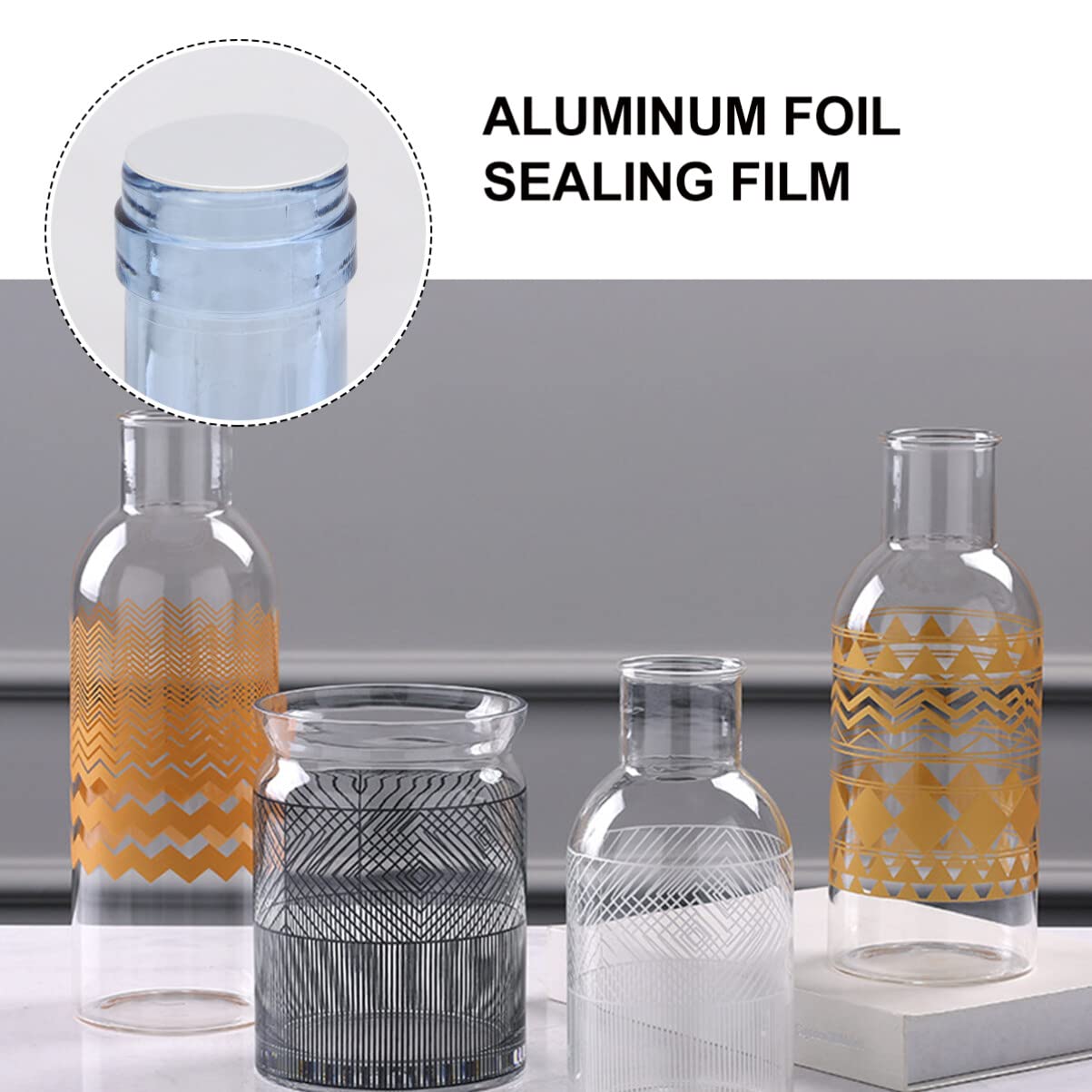 POPETPOP Seal Stickers Bottle Lid Aluminum Foil Cap Liner- 1000Pcs Aluminum Foil Sealing Gasket Seal Cap Liners Aluminum Foil Gasket Sealing Film for Glass Bottle