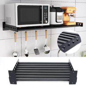 microwave shelf, wall-mounted microwave bracket oven rack oven bracket stainless steel kitchen microwave rack, space saving, sturdy