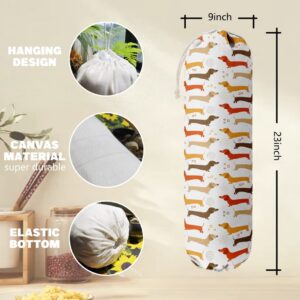 Dog Pattern Grocery Bags Holder Organizer For Shopping Bags，Wall Mount Plastic Bags Storage Container Dispensers, Pet Lovers Home Kitchen Gifts For Dog Mom, Dog Dad, Women, Family, Friends