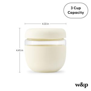 W&P Porter Seal Tight Glass Lunch Bowl Container w/Lid Blush 24 Ounces Leak & Spill Proof, Soup & Stew Food Storage, Meal Prep, Airtight, Microwave and Dishwasher Safe, BPA-Free Glass