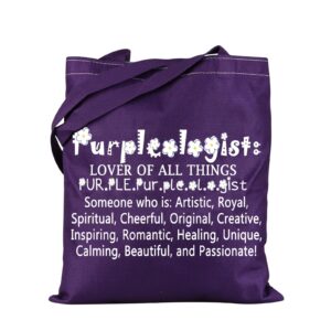 tsotmo purple tote pouch purple background tote bag lover of all things purple gift purple designed tote bag for purple lovers (purple canvas)