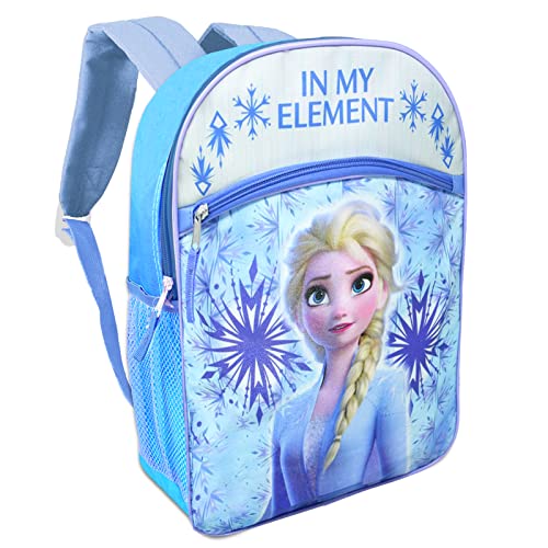 Disney Frozen Backpack and Lunch Bag Set - Disney School Supplies Bundle with Elsa Backpack and Insulated Lunch Box Plus Water Bottle, Stickers, and More (Frozen Backpack for Kids)