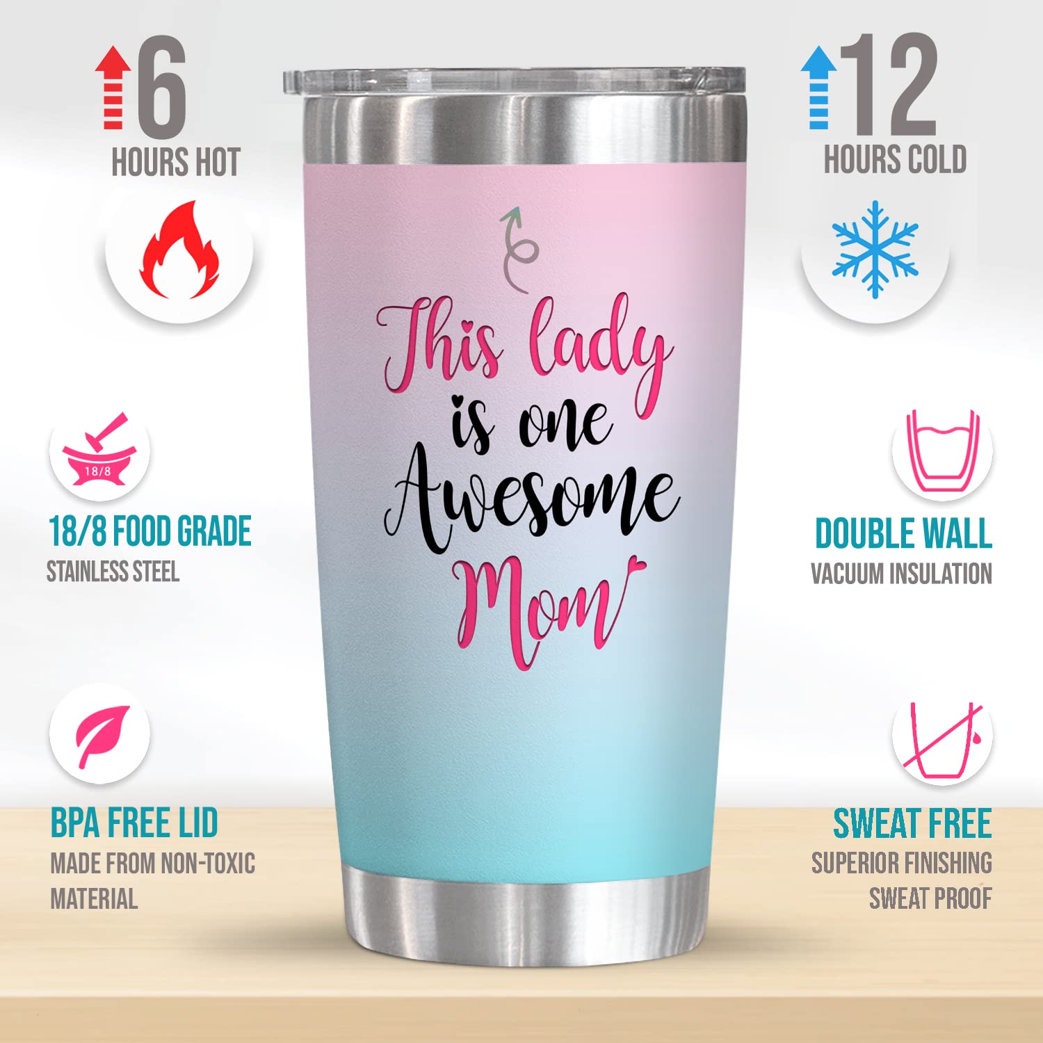 OASSIE Mothers Day Gift Set - 13oz Canvas Tote Bag & 20oz Stainless Steel Tumbler, Mother's Day Gifts For Women, Mom, New Mom, Birthday Gifts For Mom, Aunt, Sister Gift Ideas